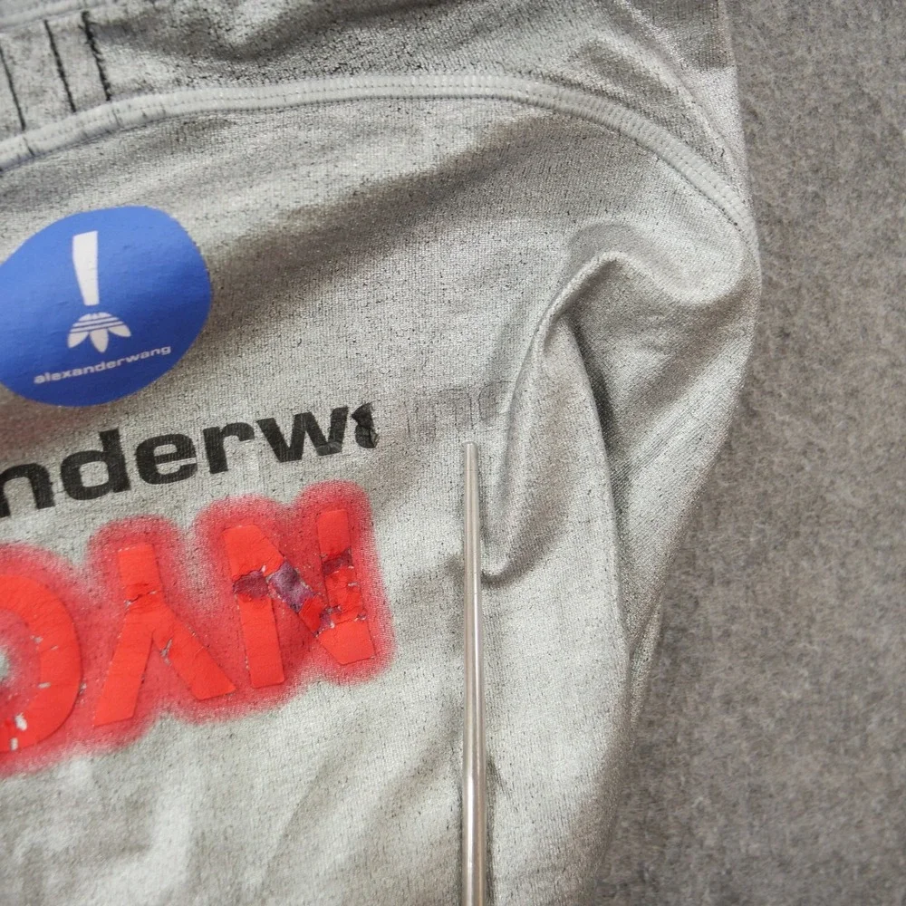 Adidas x Alexander Wang Shorts Womens Small Silver Metallic Cycling Stretch Logo